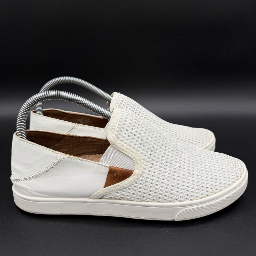Olukai Pehuea Women's Size 9.5 US Slip On Sneaker Mesh White Casual 20271-WBWB